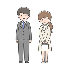 スーツ姿の男性と女性