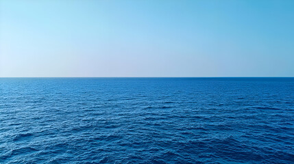 Fototapeta premium Vast Blue Ocean Horizon Under a Clear Sky