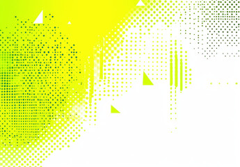 Bright abstract background featuring geometric shapes and dots in vibrant yellow and white tones, creating dynamic and modern visual effect