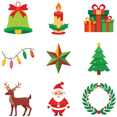 Fototapeta premium christmas icons set