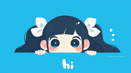 Obraz premium Anime Girl Waving Sticker – 