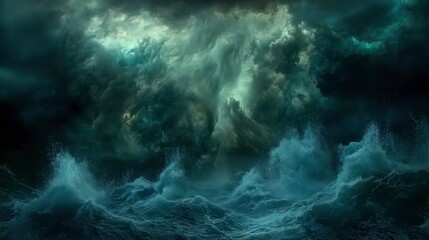 Stormy Sea Under Dark Cloudy Skies