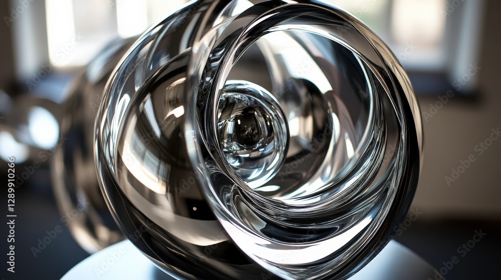 Poster reflective abstract art piece with dynamic composition