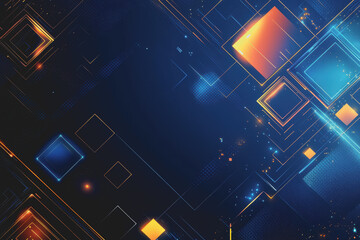 Abstract background featuring glowing squares in a modern geometric design with vibrant colors