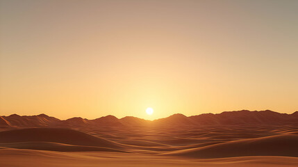 Obraz premium Warm Orange Desert Sunset Landscape
