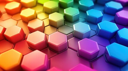 Colorful Hexagons: A Vibrant and Abstract Geometric Background Design