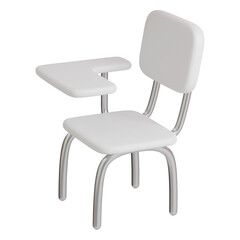 study chair with cushion icons. minimal 3D Illustration School Education