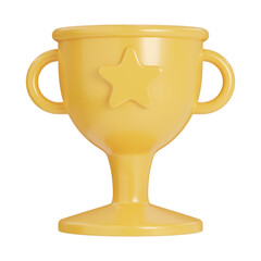 Trophy Cup Yellow icons. minimal 3D Illustration School Education