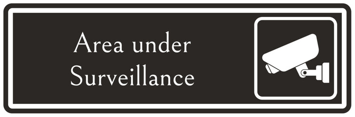 Fototapeta premium Video surveillance warning sign area under surveillance