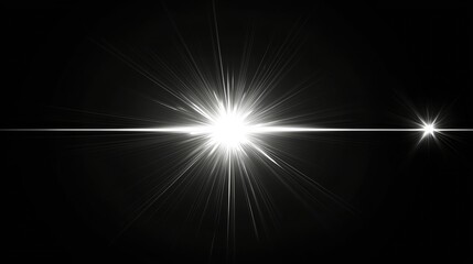 Fototapeta premium Bright Starburst Light Flare in Dark Space