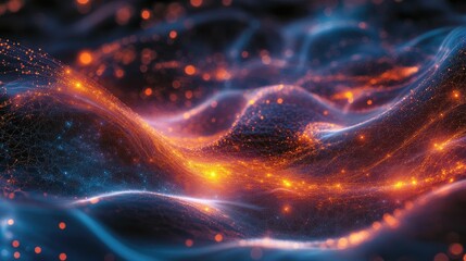 Obraz premium Glowing, swirling nebula; cosmic dust, vibrant colors.