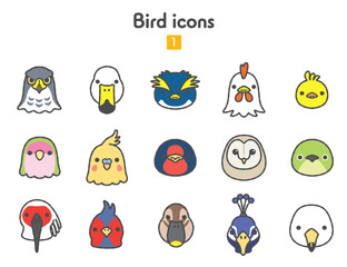 アイコン集〜鳥の顔 © Armadilloz