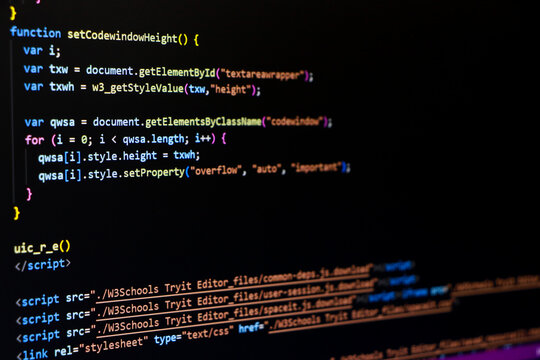 Programming coding screen, web developer coding screen