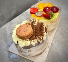 chocolate cake with cream