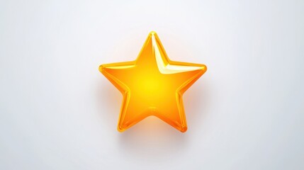 Obraz premium A shiny orange star sits against a light background, creating a cheerful and vibrant visual element.