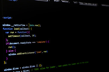 Technology background concept, developer coding screen