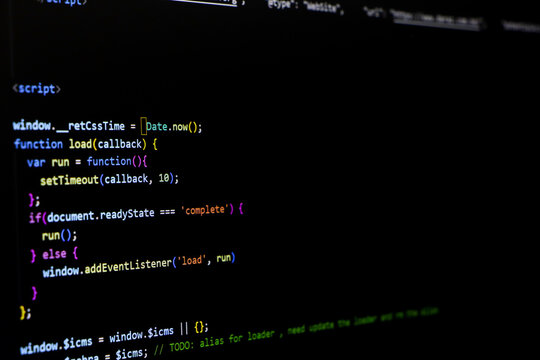 Technology background concept, developer coding screen