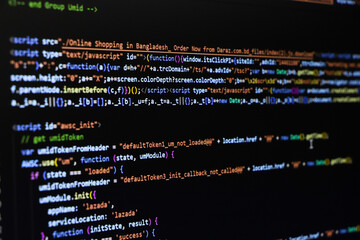 Technology background concept, developer coding screen