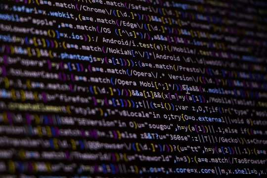 Technology background concept, developer coding screen