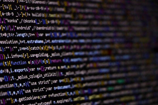 Technology background concept, developer coding screen
