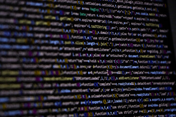 Technology background concept, developer coding screen