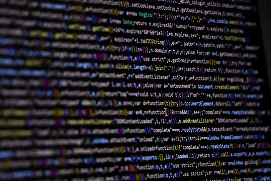 Technology background concept, developer coding screen