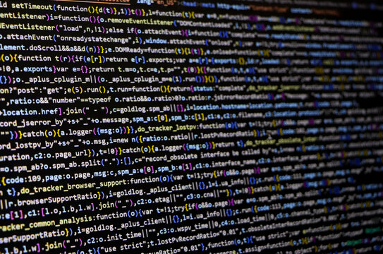 Technology background concept, developer coding screen
