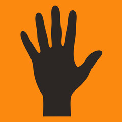 Obraz premium hand sign vector. on yellow background.