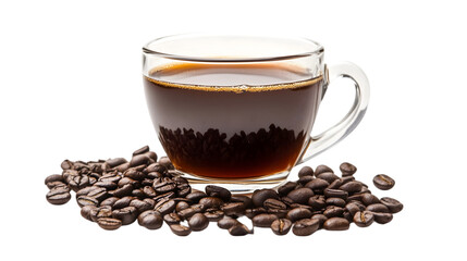 Fototapeta premium side view of coffee transparent isolated on white png
