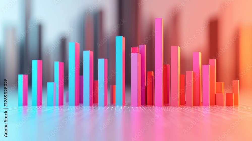 Poster molding stock bar concept. dynamic data visualization bars emerging from fluid materiality
