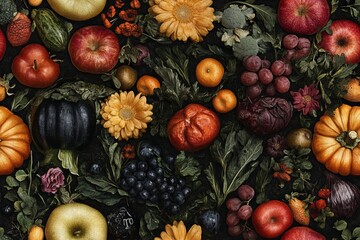 Celebrate the beauty and bounty of nature's harvest.- Seamless Pattern - Seamless Pattern
