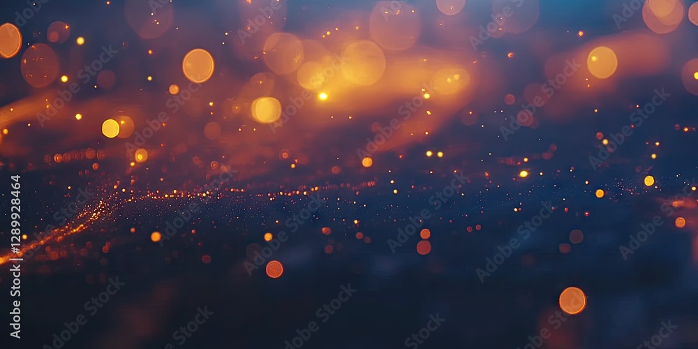 Poster abstract night lightscape. festive bokeh background. design element