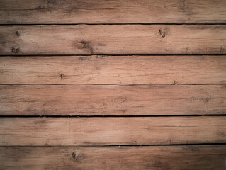 Fototapeta premium Rustic wooden plank texture with natural grain and warm tones, perfect for backgrounds or design projects. This evokes sense of warmth and nature