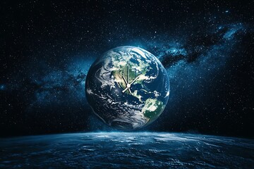 Countdown clock superimposed on Earth symbolizing the urgency of climate change