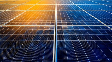 Extreme closeup of solar panels modern