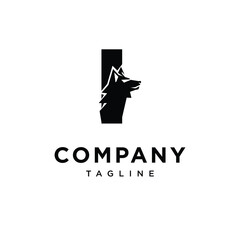 Letter I Wolf Logo Icon Vector