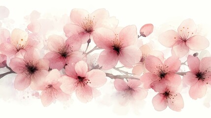 A delicate arrangement of cherry blossoms in soft pink hues, conveying beauty and tranquility.