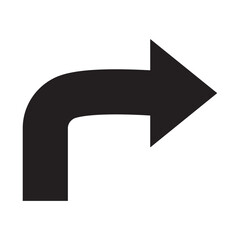 Arrow Bent Right Angle Thick Bold Minimalist