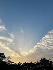 Golden light from the sky