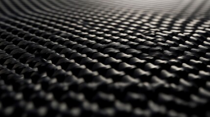 Close-up of carbon fiber texture, showcasing modern material innovation and sleek design.
