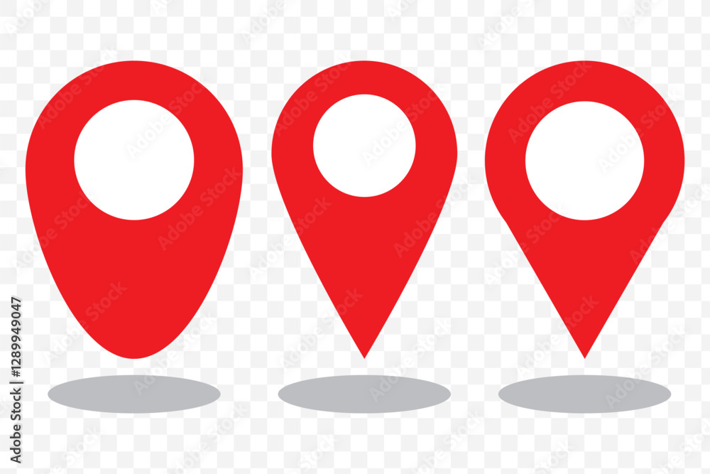 Poster set of map pin icons. design can use for web and mobile app. vector illustration on transparent back
