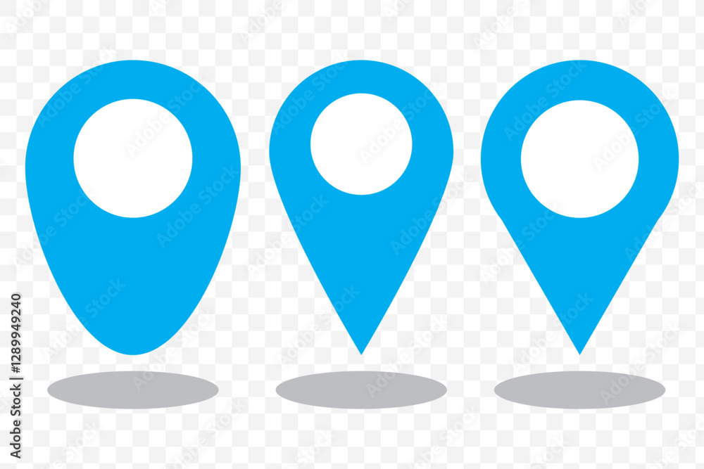 Poster set of map pin icons. design can use for web and mobile app. vector illustration on transparent back