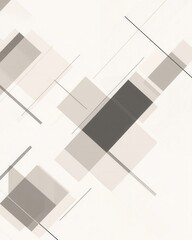 Fototapeta premium Minimalist Geometric Abstract Background with Gray Rectangles and Lines on White Texture
