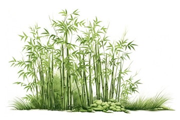 Fototapeta premium Bamboo tree plant white background tranquility.