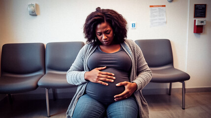 Worried Pregnant Black Woman