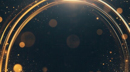 Obraz premium Elegant Gold Sparkle Frame on Dark Background - Festive Design Element.