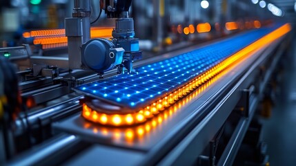 Automated assembly line with LED panel production