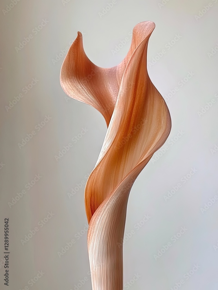 Poster elegant abstract sculpture with soft curves in minimalist setting