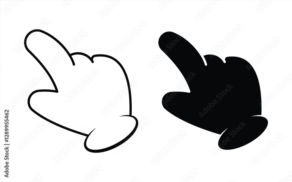 Aufkleber hand cursor computer mouse icon. pointing hand click cursor icon. vector illustration