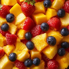 Tropical fruit salad, close-up